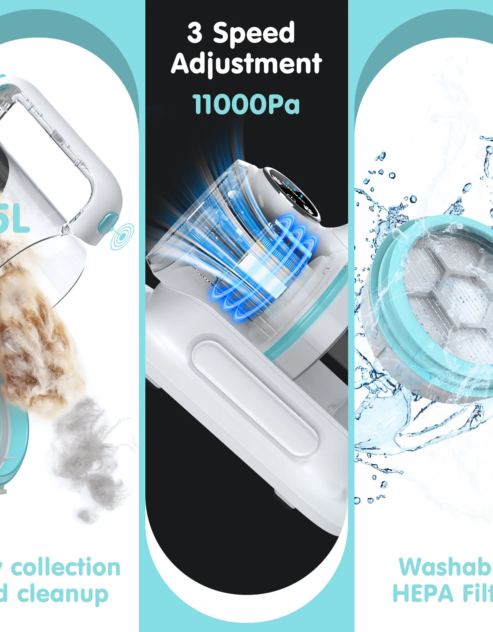 Professional 6-In-1 Dog Grooming Vacuum Kit - 11000PA High Suction & 1.5L Large Capacity | 99% Hair Removal with Complete Grooming Tools | High Suction Pet Vacuum for Professional Grooming