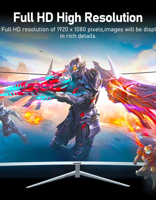 Load image into Gallery viewer, 27 Inch Curved Monitor 100Hz, PC White Computer Gaming Monitor FHD 1080P, 1800R, Frameless, Built-In Speakers
