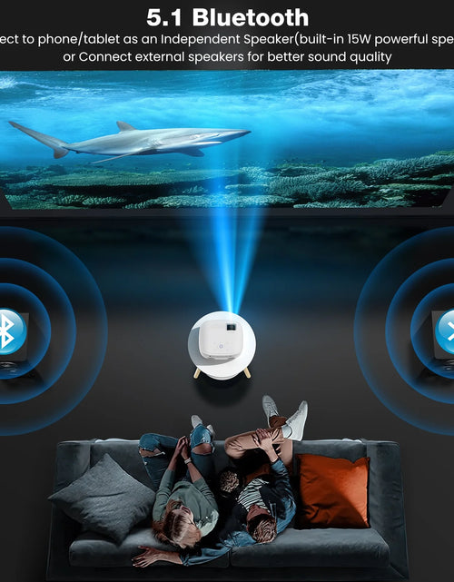 Load image into Gallery viewer, Portable Mini Projector with Wifi and Bluetooth and Speaker, Native 1080P 4K Support for Home Theater, Camping and Outdoor Movies
