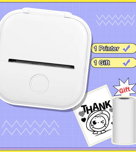Phomemo T02 Pocket Printer Portable Thermal Printer Inkless Stickers Maker Mini Wireless Printer for Home School Office
