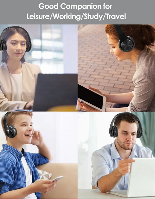 Load image into Gallery viewer, Bluetooth Headphones over Ear, LUXMO Wireless Noise Cancelling Headphones Foldable Stereo Headset with Mic, Rechargeable Headphones Handsfree Headphones for PC, Laptops and Smartphones
