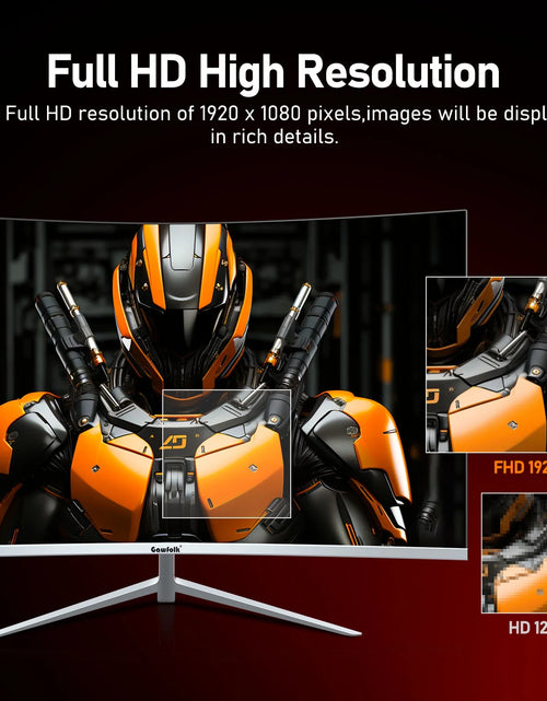 Load image into Gallery viewer, 27 Inch Curved Monitor 100Hz, PC White Computer Gaming Monitor FHD 1080P, 1800R, Frameless, Built-In Speakers
