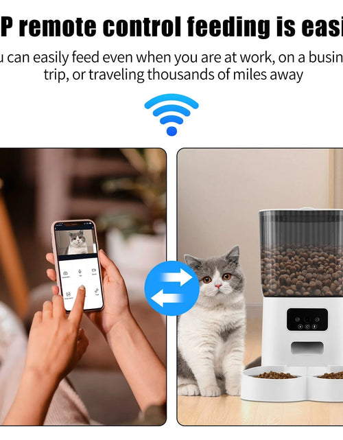 Load image into Gallery viewer, Threes Tree Automatic Cat Feeder with Camera for 2 Pets, Camera 5L Cat Feeder with 2 Stainless Steel Bowls, Remote APP Control
