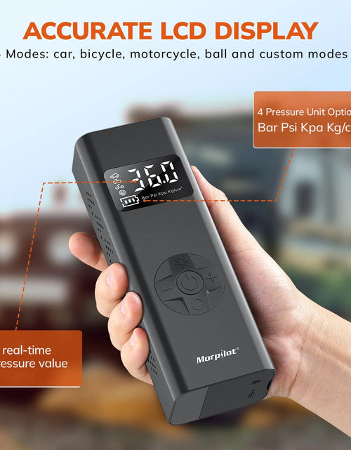 Load image into Gallery viewer, Tire Inflator Portable Air Compressor, 3-150PSI 12V DC Electric Air Pump for Car Tires with Tire Pressure Gauge, Bike Tire Pump with LED Light for Car SUV ATV Motorcycle Bike
