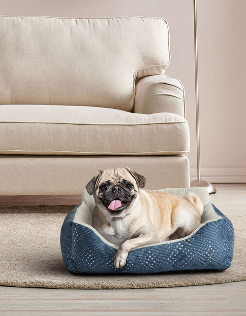 Load image into Gallery viewer, Puppy Dog Bed, Plush Bolster Dog for Small Dogs, Small, 21" X 17", Blue
