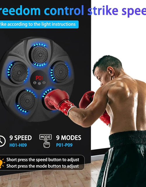 Load image into Gallery viewer, New Smart Music Boxing Machine with Boxing Gloves, Wall Mounted Smart Bluetooth Music Boxing Trainer with LED, Electronic Boxing Target Workout Punching Equipment for Home, Indoor, Gym
