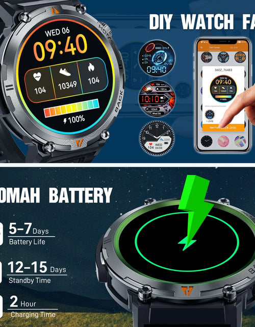 Load image into Gallery viewer, Smart Watch Bluetooth 1.45 Inch Black Rugged Case with Black Polyurethane Sport Band
