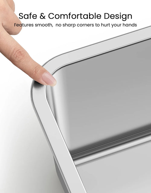 Load image into Gallery viewer, Cat Litter Box with High Sides Large Stainless Steel Cat Litter Pan 23.6" X 15.7" X 5.9"
