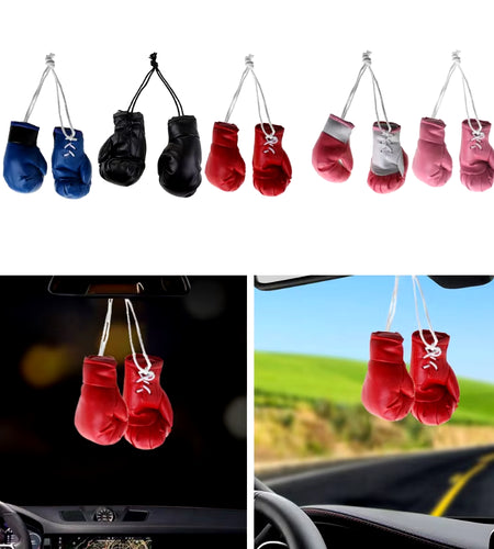 Mini Boxing Gloves Miniature Punching Gloves Car Hanging Pendant Boxing Gloves Model Decoration Rearview Mirrors Styling