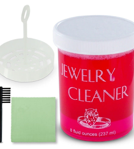 JSP Gold Silver Jewelry Cleaner Solution Diamond Gem Dip Liquid Basket Brush