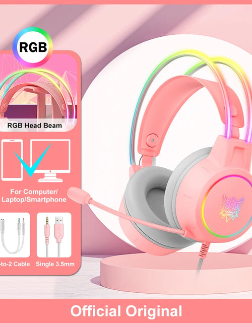 Load image into Gallery viewer, X15 Pro Wired Headphones with RGB Head Beam Flexible Mic Button Control Gaming Headset Gamer for Compute PC
