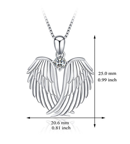 Jewelry on Clearance！Necklaces for Women Angel Wings Necklace 925 Silver Guardian Angel Wings Pendant Birthstone Necklace for Women Jewelry Gifts