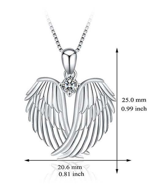 Load image into Gallery viewer, Jewelry on Clearance！Necklaces for Women Angel Wings Necklace 925 Silver Guardian Angel Wings Pendant Birthstone Necklace for Women Jewelry Gifts

