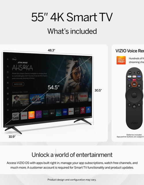 Load image into Gallery viewer, 55” Class 4K UHD LED HDR Smart TV (V4K55M-08)
