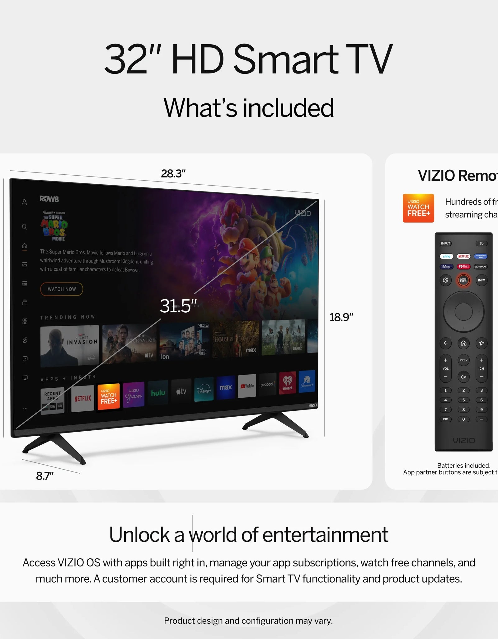 32” Class HD 720P LED Smart TV (VHD32M-08)