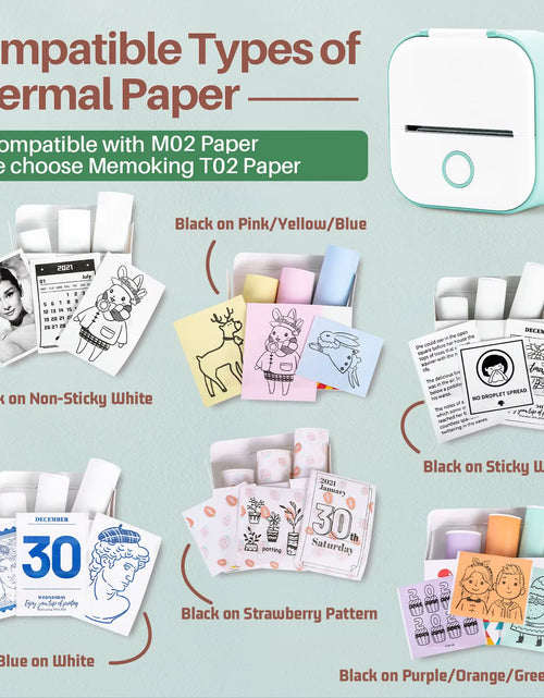 Load image into Gallery viewer, Phomemo T02 Pocket Printer Portable Thermal Printer Inkless Stickers Maker Mini Wireless Printer for Home School Office

