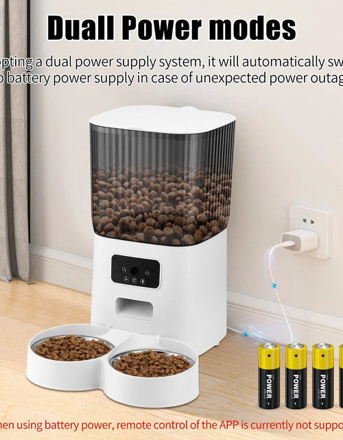Load image into Gallery viewer, Threes Tree Automatic Cat Feeder with Camera for 2 Pets, Camera 5L Cat Feeder with 2 Stainless Steel Bowls, Remote APP Control
