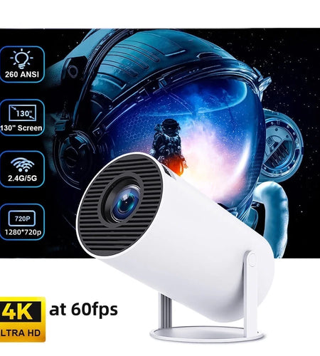Mini HY300 Projector with Android 12 2GB RAM 16GB ROM WIFI 6, Max 4K, Bluetooth Video Projectors