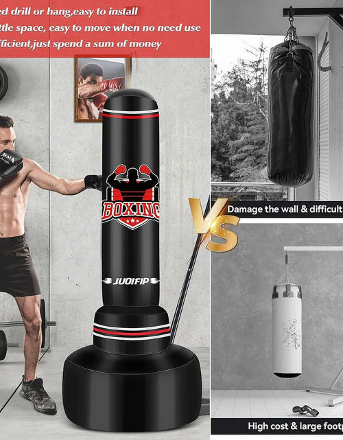 Load image into Gallery viewer, Freestanding Heavy Punching Bag Set with Gloves, Red

