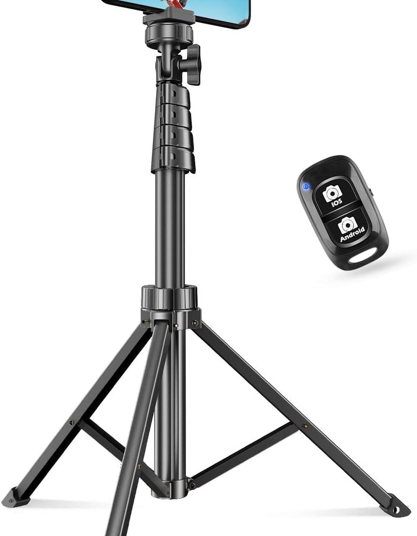 Innotech 62" Phone Tripod & Selfie Stick, Extendable Cell Phone Tripod Stand with Wireless Remote and Phone Holder, Compatible with Iphone Android Phone, Camera