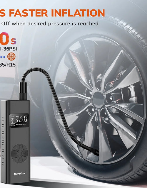 Load image into Gallery viewer, Tire Inflator Portable Air Compressor, 3-150PSI 12V DC Electric Air Pump for Car Tires with Tire Pressure Gauge, Bike Tire Pump with LED Light for Car SUV ATV Motorcycle Bike
