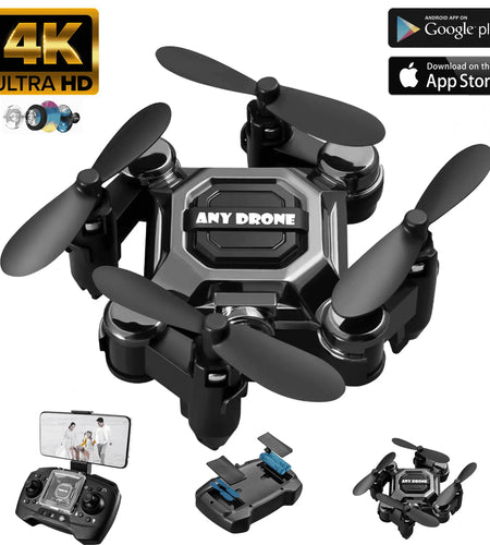4K Mini Foldable Drone for Kids, Drone with Camera, RC Drone with Altitude Hold 3D Flips and Headless Mode Easy to Fly