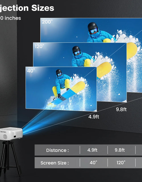 Load image into Gallery viewer, Portable Mini Projector with Wifi and Bluetooth and Speaker, Native 1080P 4K Support for Home Theater, Camping and Outdoor Movies
