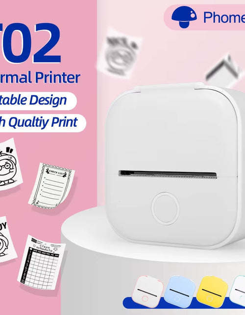 Load image into Gallery viewer, Phomemo T02 Pocket Printer Portable Thermal Printer Inkless Stickers Maker Mini Wireless Printer for Home School Office
