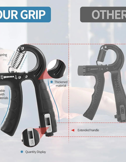 Load image into Gallery viewer, 2 Pack Grip Strength Trainer with Counter, Hand Grip Strengthener, Adjustable Resistance 11-132Lbs (5-60Kg), Non-Slip Gripper, Perfect for Athletes and Hand Rehabilitation Exercising
