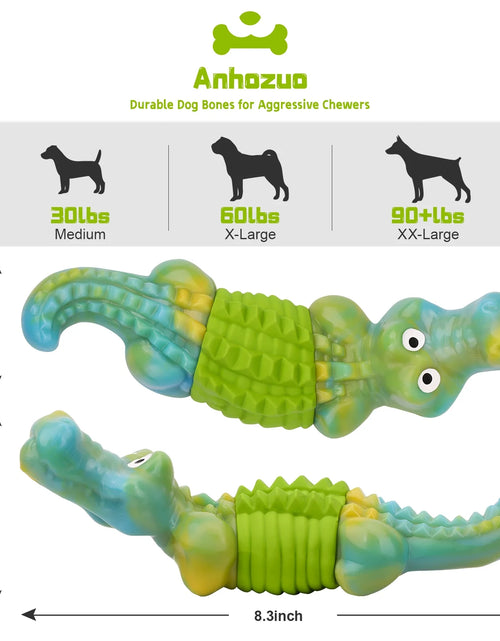 Load image into Gallery viewer, Tough Dog Toys,Dog Toys for Aggressive Chewers,Indestructible Dog Toys for Large Breed,Durable Dog Toys for Large Dogs,Bacon Flavor,Green
