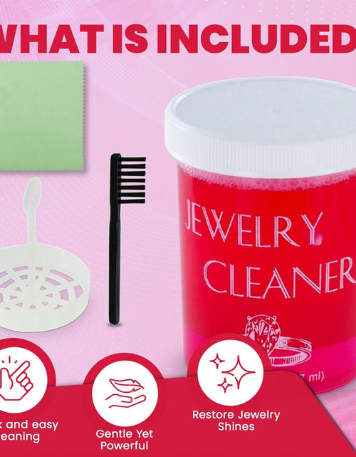 Load image into Gallery viewer, JSP Gold Silver Jewelry Cleaner Solution Diamond Gem Dip Liquid Basket Brush
