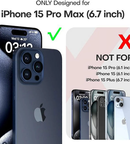 Shockproof Slim Cell Phone Case for Apple Iphone 15 Pro Max, Black