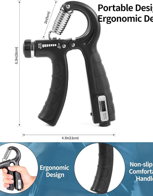 Load image into Gallery viewer, 2 Pack Grip Strength Trainer with Counter, Hand Grip Strengthener, Adjustable Resistance 11-132Lbs (5-60Kg), Non-Slip Gripper, Perfect for Athletes and Hand Rehabilitation Exercising
