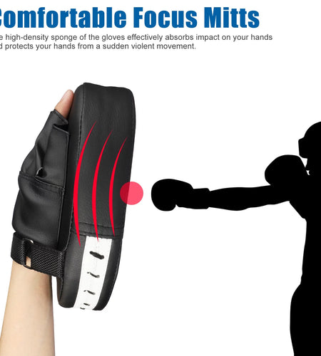2Pcs Boxing Mitts,  MMA Punching Boxing Training Hand Pads PU Leather Punching Kicking Palm Pads Training Boxing Target Pad, Ideal for Karate, Muay Thai Kick, Sparring