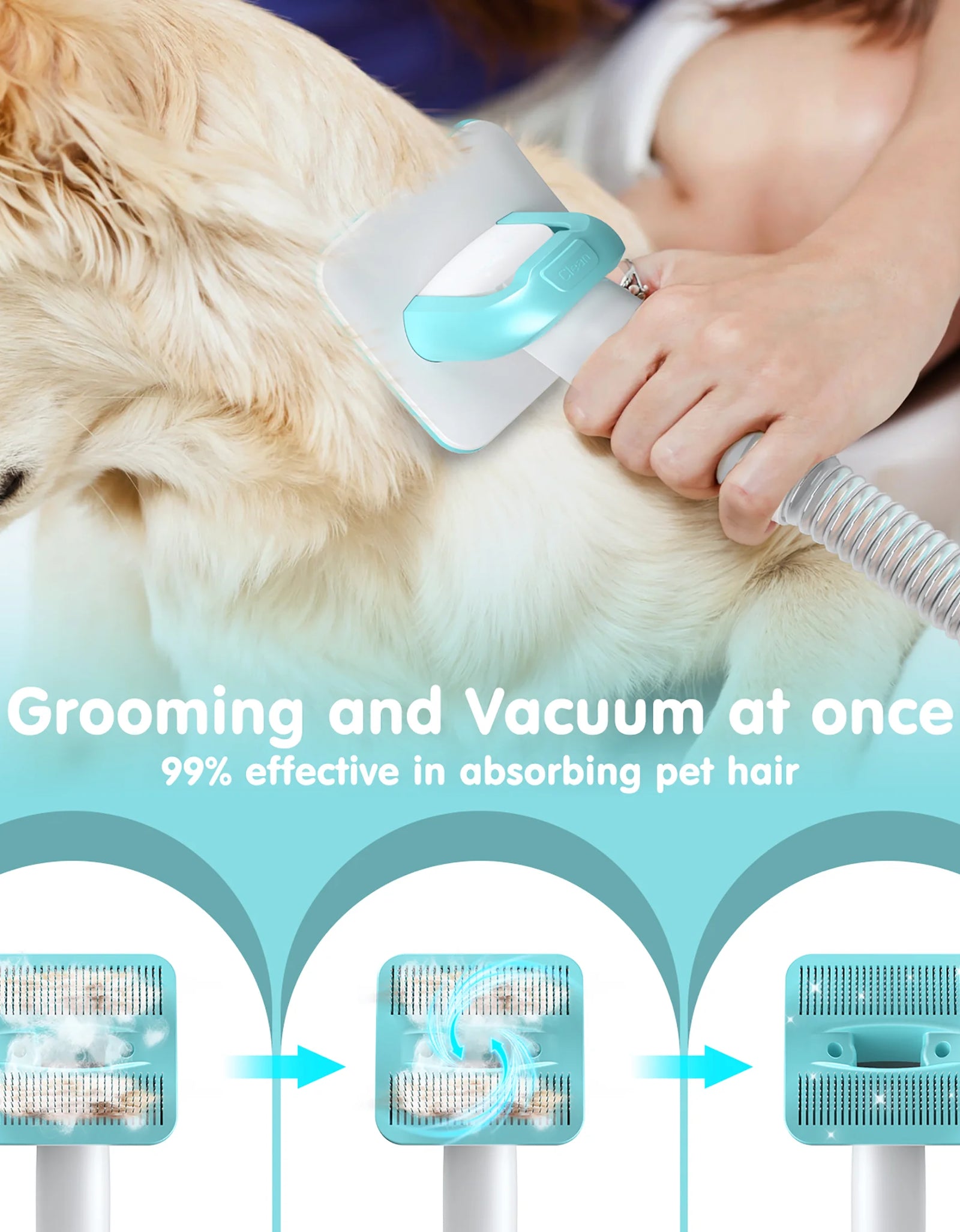 Professional 6-In-1 Dog Grooming Vacuum Kit - 11000PA High Suction & 1.5L Large Capacity | 99% Hair Removal with Complete Grooming Tools | High Suction Pet Vacuum for Professional Grooming